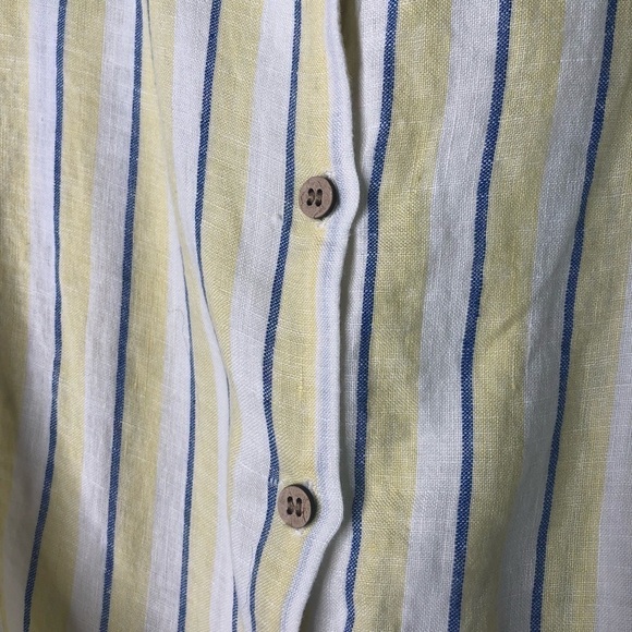Rachel Zoe Los Angeles New York Striped 100% Linen Cropped Tie Top - Picture 3 of 5